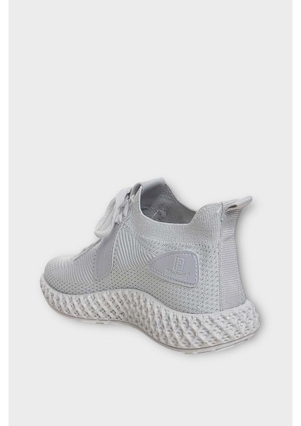 Triko Örme Sneaker Spor Ayakkabı Siyah - Beyaz