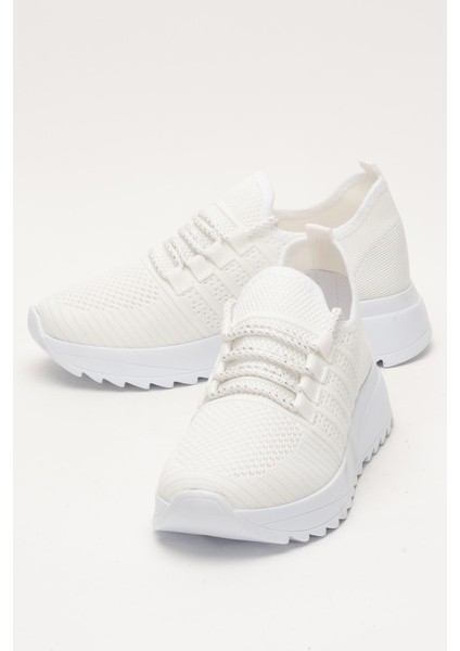Kadın Ortopedik Taban Triko Günlük Spor Ayakkabı BEYAZ indirimleri