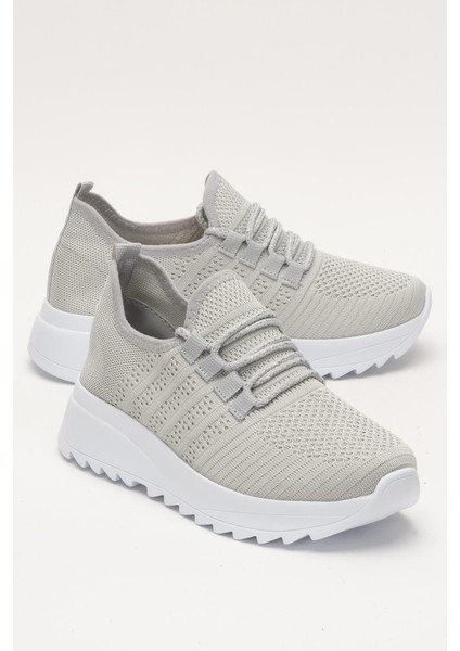 Kadın Ortopedik Taban Triko Günlük Spor Ayakkabı GRİ fiyatları