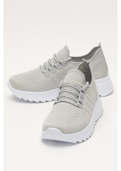 Kadın Ortopedik Taban Triko Günlük Spor Ayakkabı GRİ indirimleri