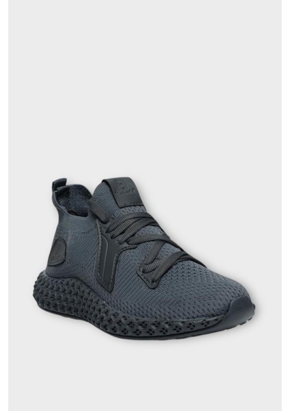 Triko Örme Sneaker Spor Ayakkabı Siyah - Beyaz