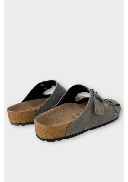 Unisex Çift Tokalı Ortopedik Terlik GRİ indirimleri