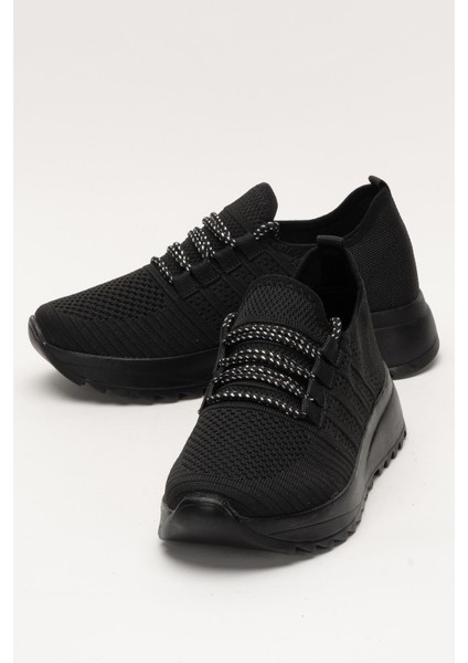 Kadın Ortopedik Taban Triko Günlük Spor Ayakkabı SİYAH indirimleri