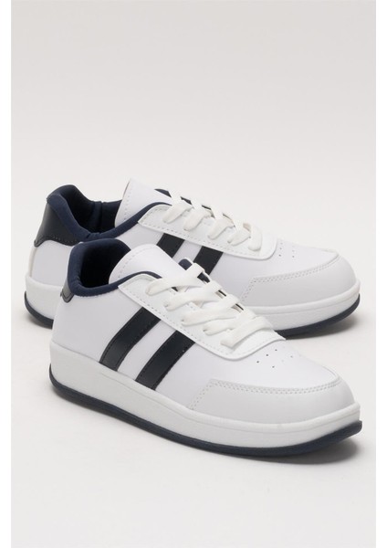 Düz Hafif Taban Günlük Sneaker Ayakkabı Beyaz - Yeşil