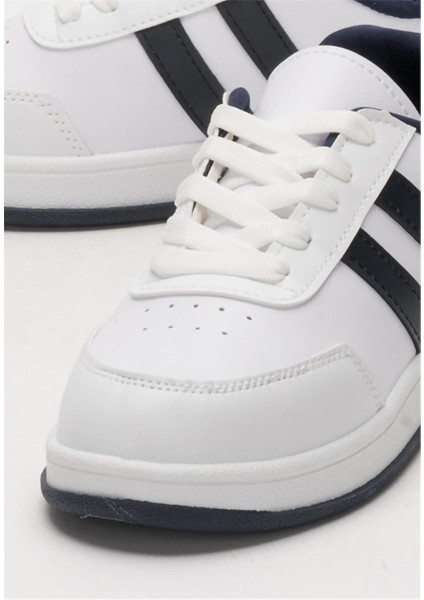 Düz Hafif Taban Günlük Sneaker Ayakkabı Beyaz - Yeşil