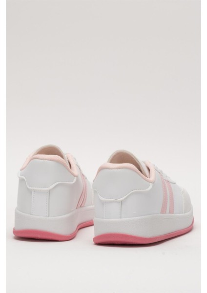 Unisex Düz Hafif Taban Günlük Sneaker Ayakkabı Beyaz - Pembe fırsatları