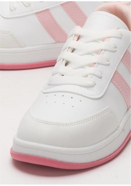 Unisex Düz Hafif Taban Günlük Sneaker Ayakkabı Beyaz - Pembe indirimleri