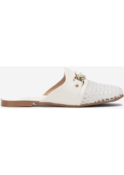 Kadın Tokalı FileliTerlik BEYAZ