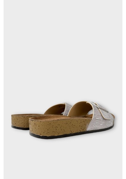 Kadın Günlük Terlik Ayarlanabililr Tokalı Şık Ortopedik Yazlık Ev Plaj Tatil Terliği GÜMÜŞ indirimleri