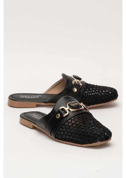 Kadın Tokalı FileliTerlik SİYAH