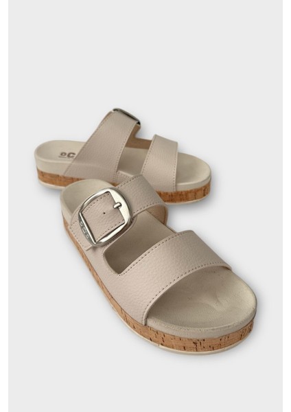 Kadın Günlük Terlik Kalın Taban Tokalı Rahat Şık Yazlık Ev Plaj Tatil Terliği BEJ fiyatları