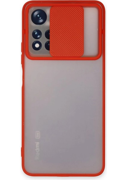 Xiaomi Redmi Note 11 Pro Plus 5g Kılıf Palm Buzlu Kamera Sürgülü Silikon - Kırmızı Ferrg