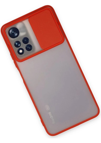 Xiaomi Redmi Note 11 Pro Plus 5g Kılıf Palm Buzlu Kamera Sürgülü Silikon - Kırmızı Ferrg