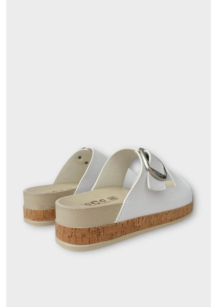 Kadın Günlük Terlik Kalın Taban Tokalı Rahat Şık Yazlık Ev Plaj Tatil Terliği BEYAZ indirimleri