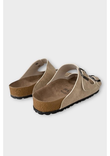 Unisex Çift Tokalı Ortopedik Terlik BEJ indirimleri