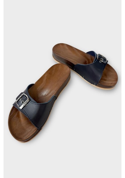 Kadın Günlük Terlik Ayarlanabilir Tek Bant Şık Ortopedik Yazlık Ev Plaj Tatil İş Terliği LACİVERT modelleri