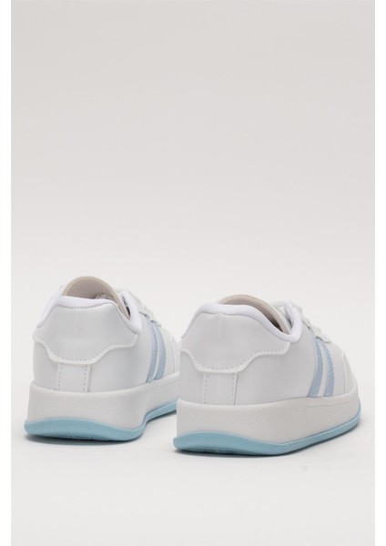 Düz Hafif Taban Günlük Sneaker Ayakkabı Beyaz - Yeşil