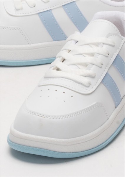 Düz Hafif Taban Günlük Sneaker Ayakkabı Beyaz - Yeşil