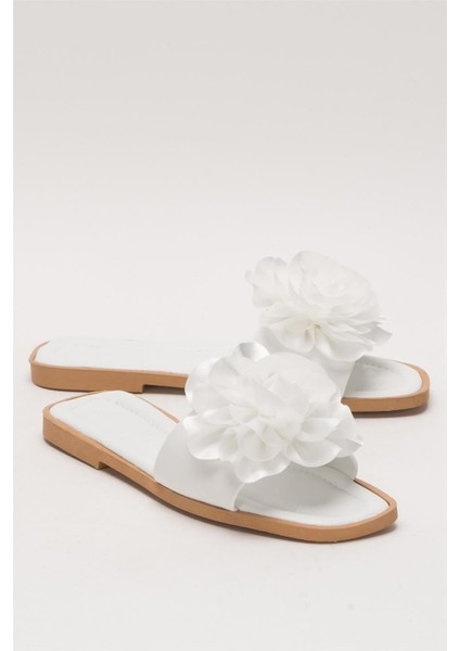 Kadın Gül Çicekli Hediyelik Bohçalık Çeyizlik Terlik BEYAZ fiyatları