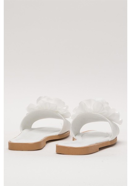 Kadın Gül Çicekli Hediyelik Bohçalık Çeyizlik Terlik BEYAZ fırsatları