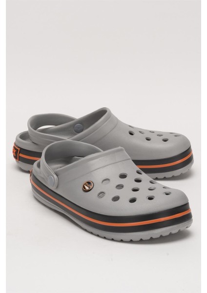Unisex Confort Medikal Hemşire Sabo Terlik GRİ-TURUNCU