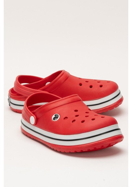 Unisex Confort Medikal Hemşire Sabo Terlik KIRMIZI - BEYAZ