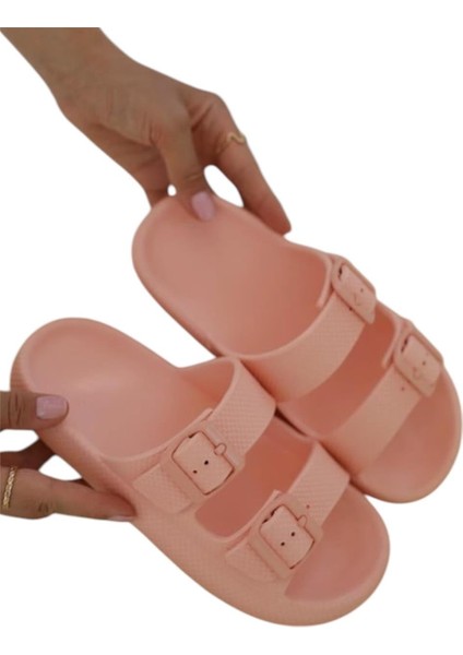 Unisex Çift Tokalı Medikal Hafif Eva Terlik Pudra