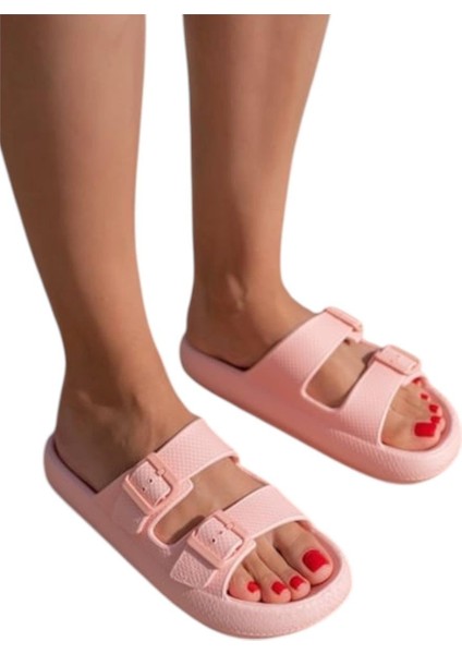 Unisex Çift Tokalı Medikal Hafif Eva Terlik Pudra