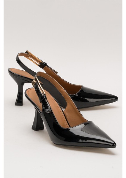 Kadın Sivri Burun Arkası Açık 8 Cm Topuklu Ayakkabı SİYAH fiyatları