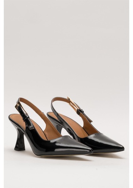 Kadın Sivri Burun Arkası Açık 8 Cm Topuklu Ayakkabı SİYAH modelleri