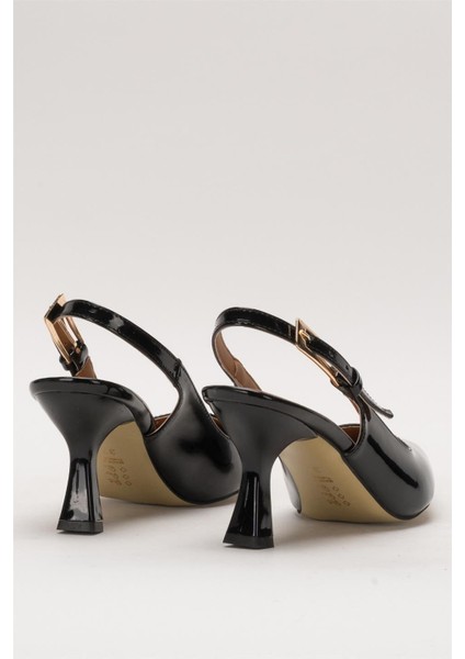 Kadın Sivri Burun Arkası Açık 8 Cm Topuklu Ayakkabı SİYAH fırsatları