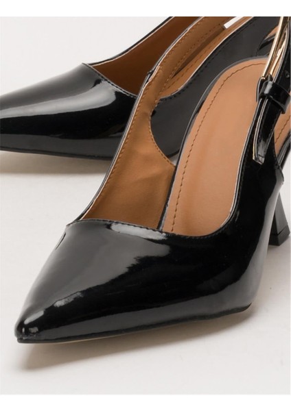 Kadın Sivri Burun Arkası Açık 8 Cm Topuklu Ayakkabı SİYAH indirimleri