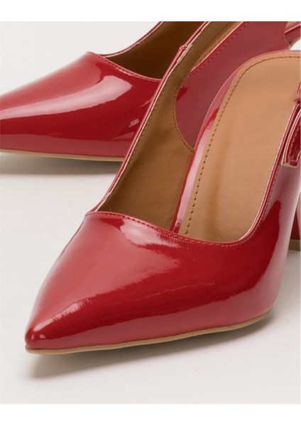 Kadın Sivri Burun Arkası Açık 8 Cm Topuklu Ayakkabı KIRMIZI indirimleri