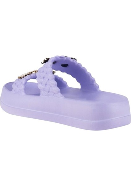 Kadın Taşlı Şık Rahat Konforlu Günlük Terlik Lila modelleri