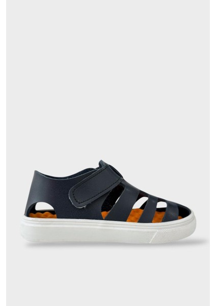Unisex Cırtlı Esnek Kauçuk Tabanlı Ortopedik Çocuk Spor Sandalet LACİVERT