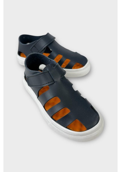 Unisex Cırtlı Esnek Kauçuk Tabanlı Ortopedik Çocuk Spor Sandalet LACİVERT fiyatları
