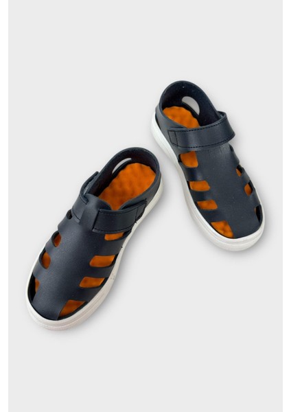 Unisex Cırtlı Esnek Kauçuk Tabanlı Ortopedik Çocuk Spor Sandalet LACİVERT modelleri