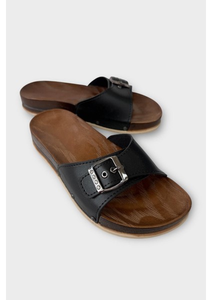 Kadın Günlük Terlik Ayarlanabilir Tek Bant Şık Ortopedik Yazlık Ev Plaj Tatil İş Terliği SİYAH fiyatları