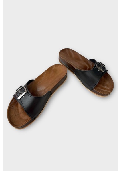 Kadın Günlük Terlik Ayarlanabilir Tek Bant Şık Ortopedik Yazlık Ev Plaj Tatil İş Terliği SİYAH modelleri