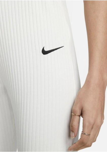 Rib Jersey Beyaz Kadın Ince Fitilli Ispanyol Paça Eşofman Altı indirimleri