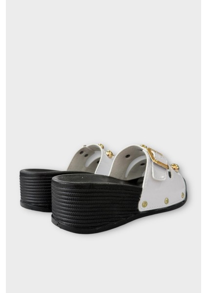 Kadın Günlük Terlik Şık Ortopedik Yazlık Ev Plaj Tatil İş Terliği BEYAZ