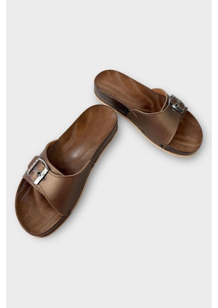 Kadın Günlük Terlik Ayarlanabilir Tek Bant Şık Ortopedik Yazlık Ev Plaj Tatil İş Terliği KAHVERENGİ modelleri