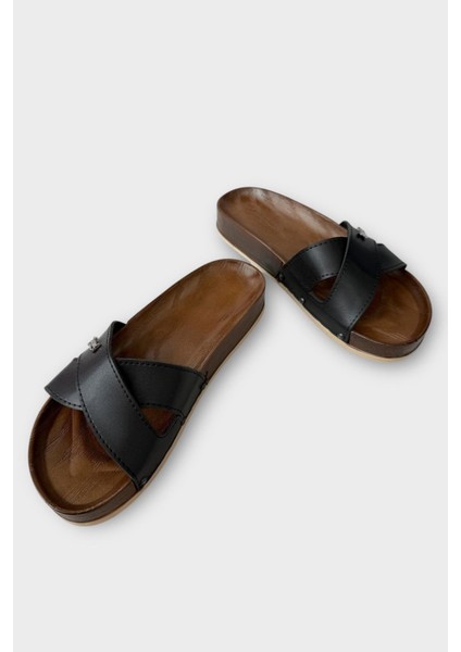 Kadın Günlük Terlik Çapraz Şık Ortopedik Yazlık Ev Plaj Tatil İş Terliği SİYAH modelleri