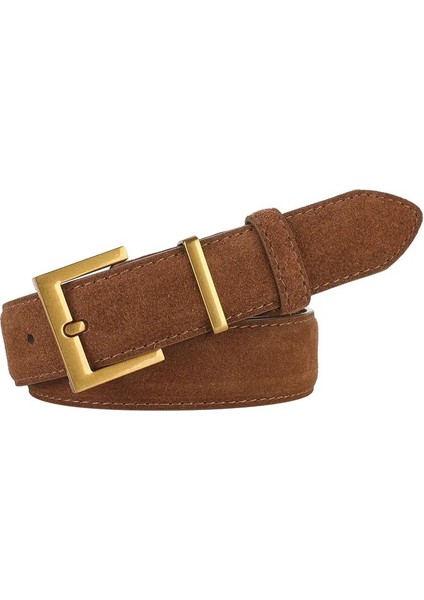 Gold Toka Kadın Süet Kemer , Pantolon Kemeri Süet