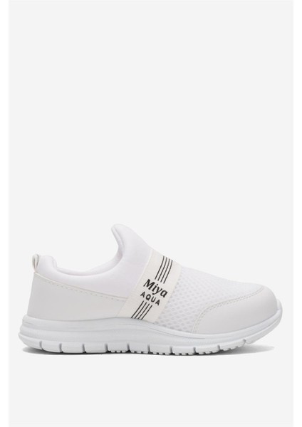 Unisex Lastilkli Hafif Airfle Çocuk Spor Ayakkabı BEYAZ