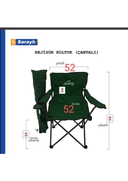 Katlanır Kamp Sandalyesi - 2 Li Kollu Piknik Sandalyesi Koltuk Taşıma Çantalı