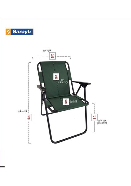 Katlanır Kamp Sandalyesi - 2 Li Kollu Piknik Sandalyesi Koltuk