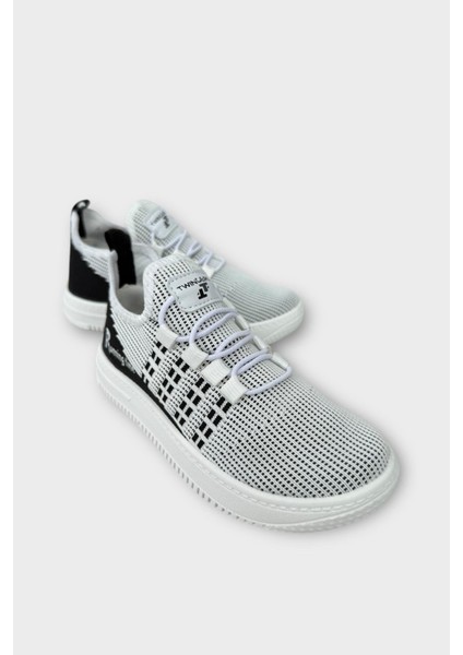 Çocuk Triko Akıllı Bağcık Aqua Spor Ayakkabı BEYAZ - SİYAH fiyatları