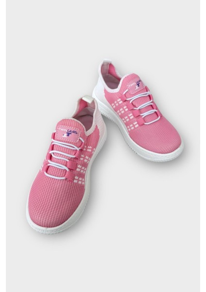 Çocuk Triko Akıllı Bağcık Aqua Spor Ayakkabı PEMBE modelleri