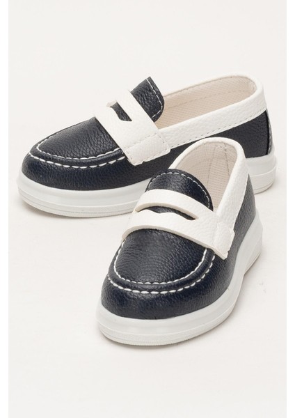 Erkek Okul Tören Düğün Sünnet Çocuk Ayakkabısı LACİVERT - BEYAZ